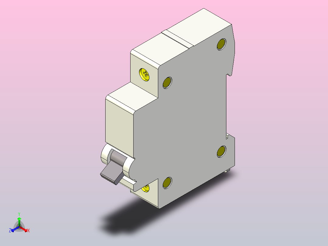 RDX65-63高分断小型断路器[RDX65-63-1P-C4A]正等轴测图