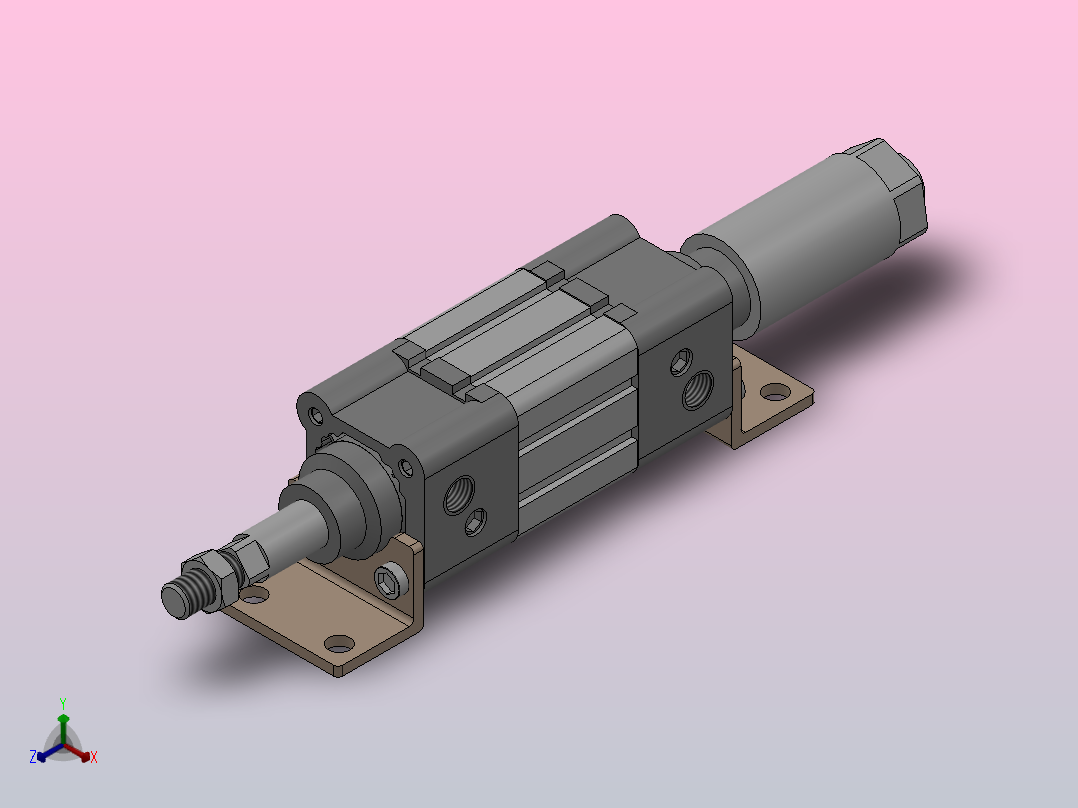 SEJ双轴复动行程可调型气缸SEJ 40×25-50-S主视图