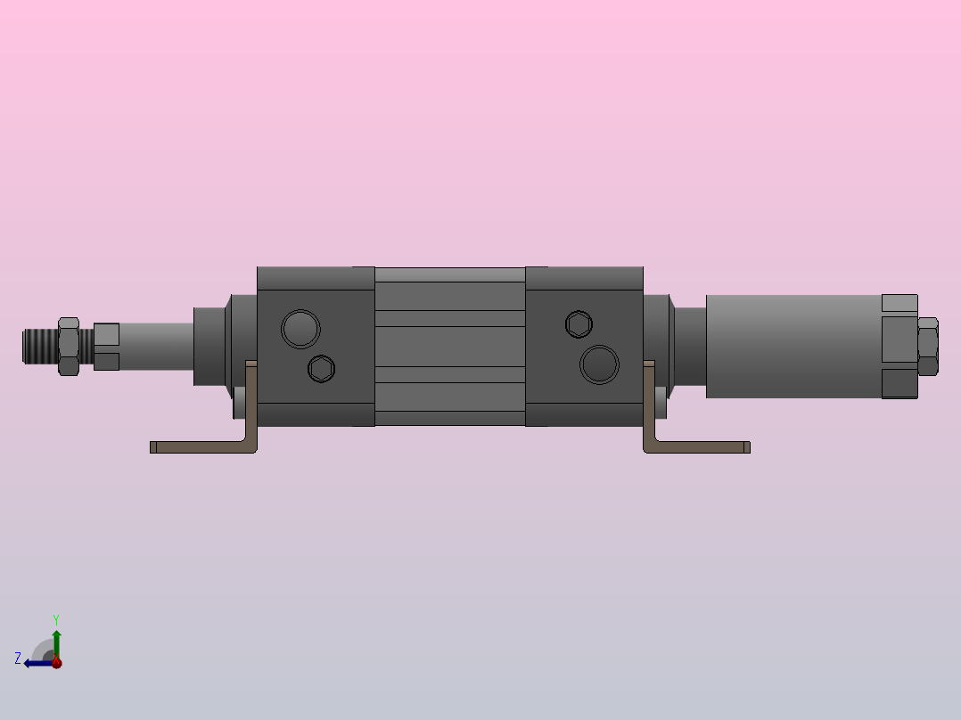 SEJ双轴复动行程可调型气缸SEJ 40×25-50-S右视图