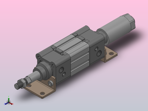 SEJ双轴复动行程可调型气缸SEJ 40×25-50-S正等轴测缩略图