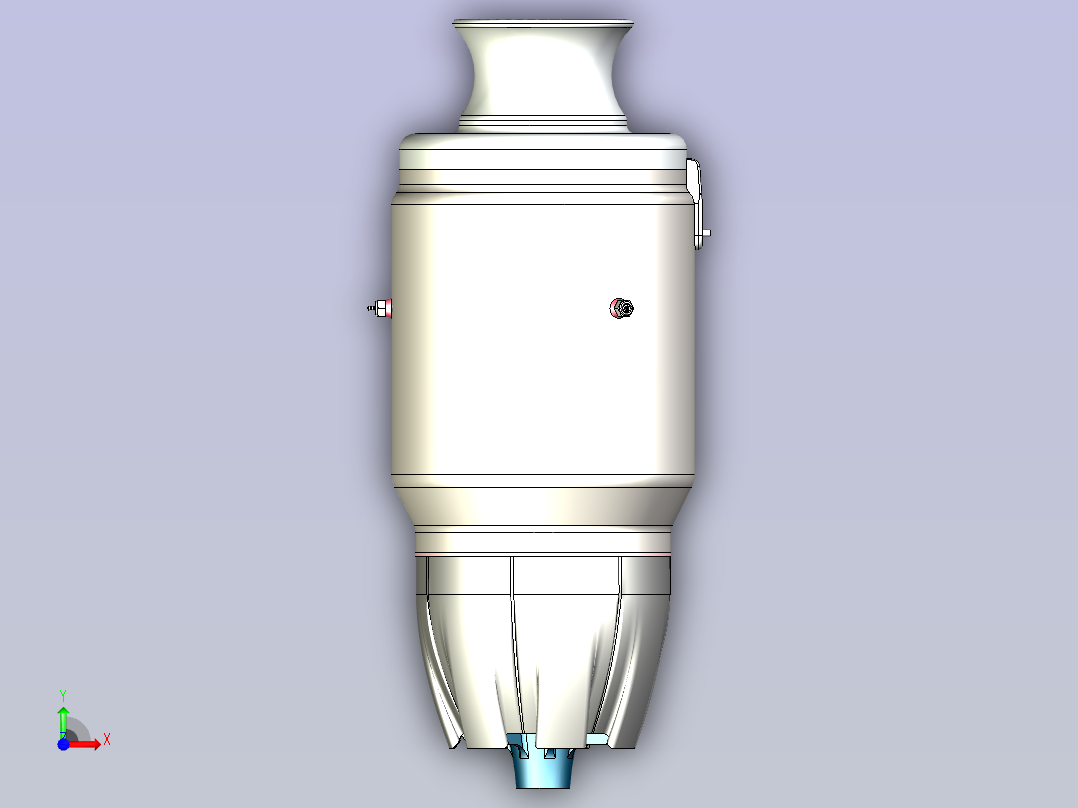 涡轮喷气引擎3D图纸三维模型前视图