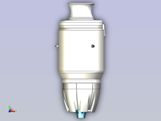 涡轮喷气引擎3D图纸三维模型前视缩略图