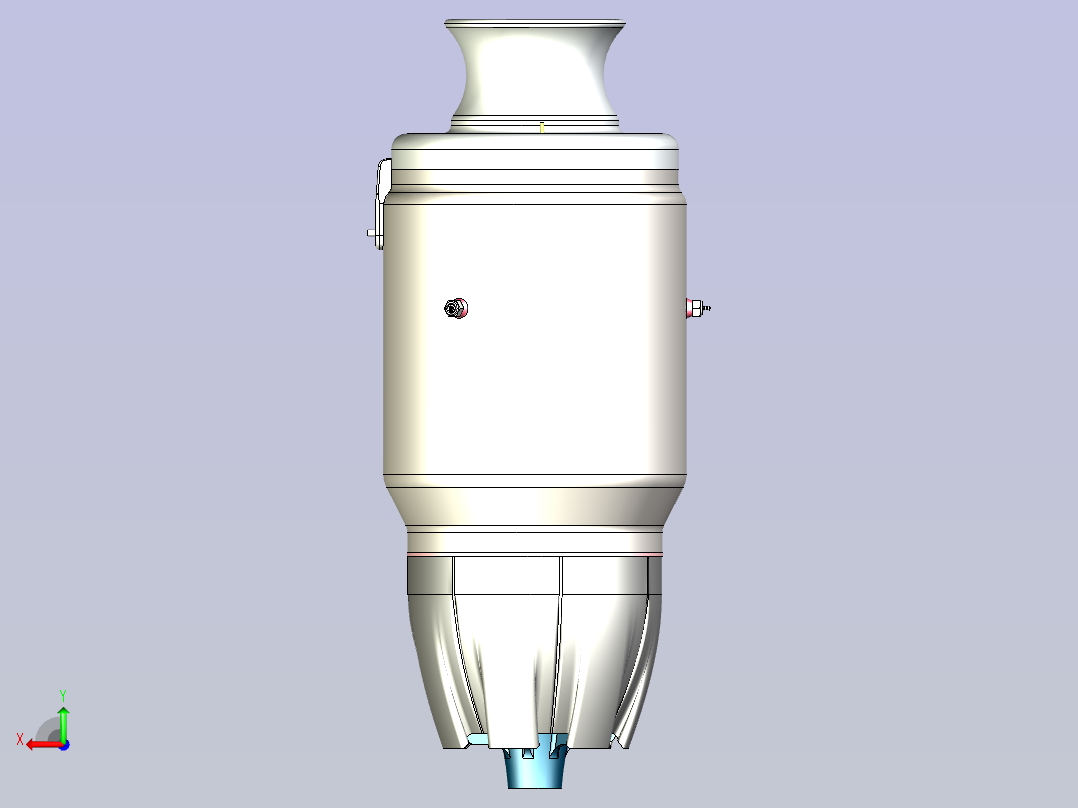 涡轮喷气引擎3D图纸三维模型后视图