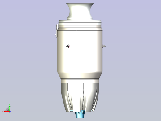 涡轮喷气引擎3D图纸三维模型后视缩略图
