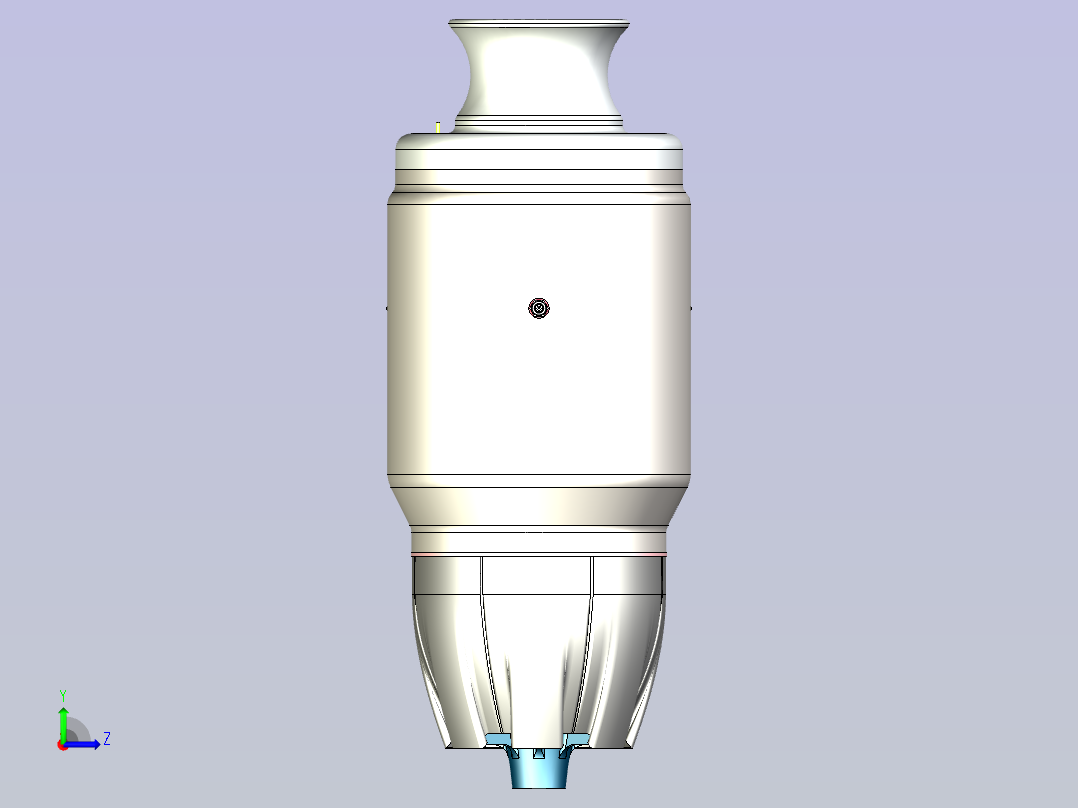 涡轮喷气引擎3D图纸三维模型左视图