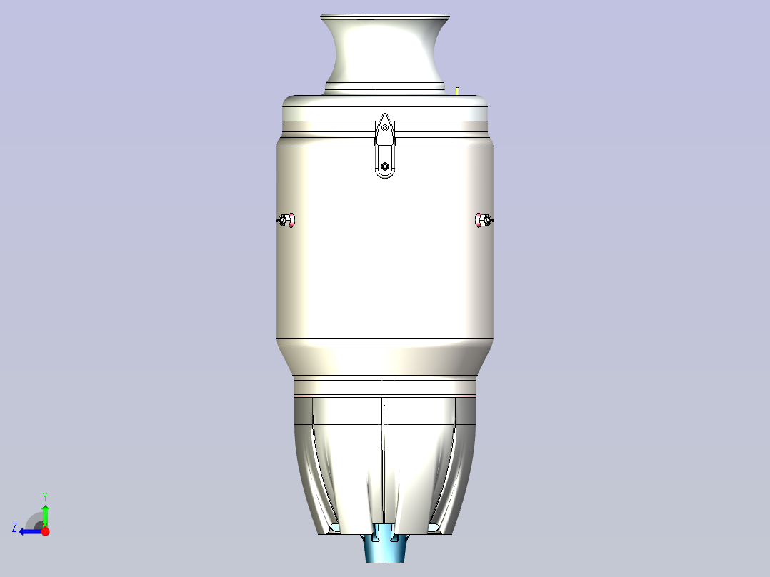 涡轮喷气引擎3D图纸三维模型右视图