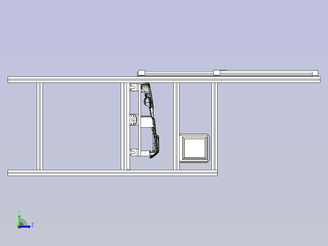 激光切割机3D模型左视图