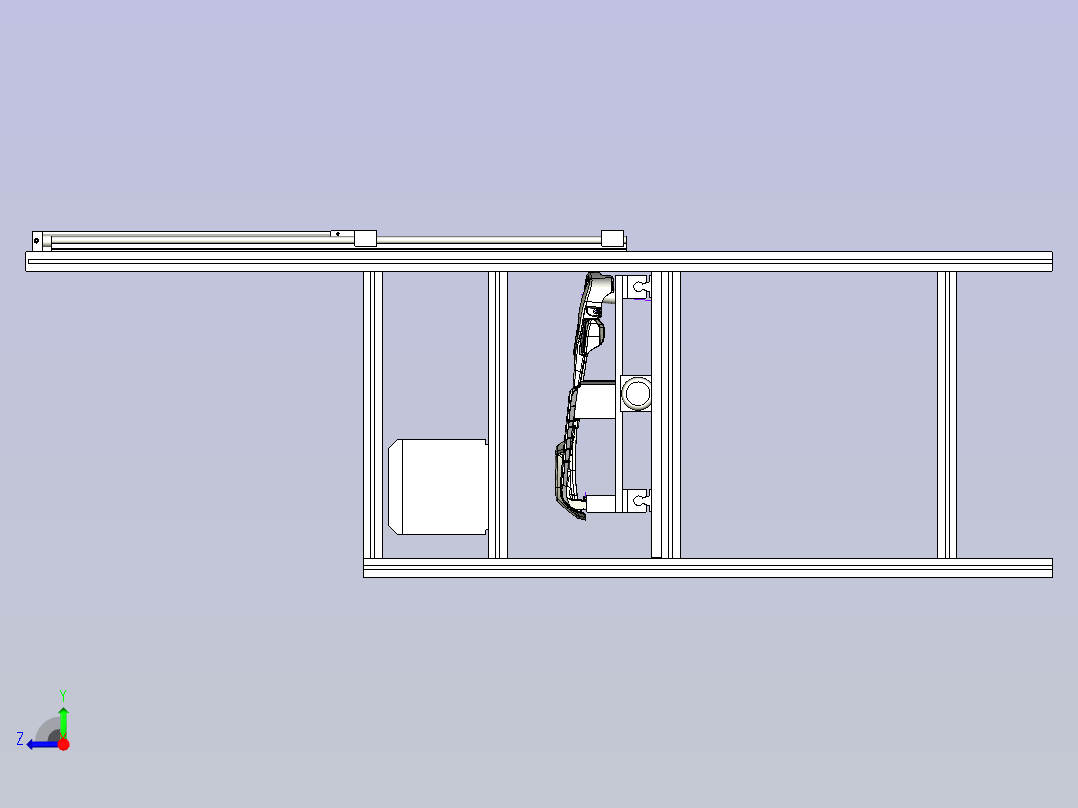 激光切割机3D模型右视图