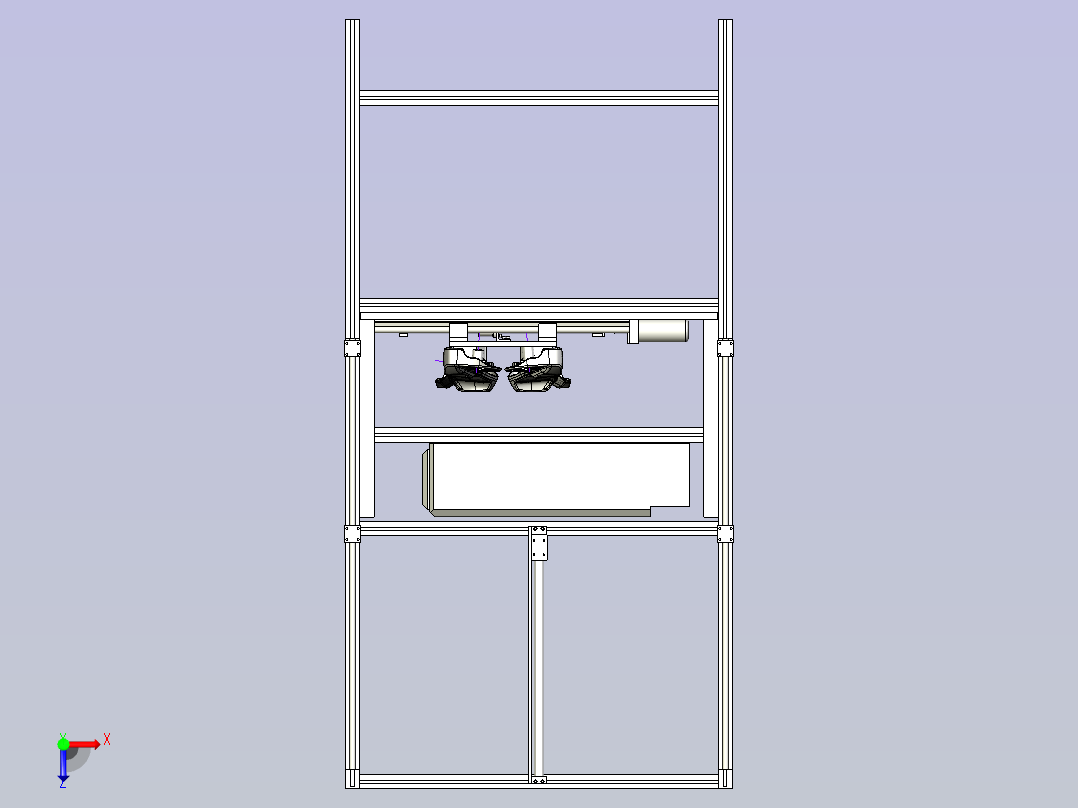 激光切割机3D模型俯视图