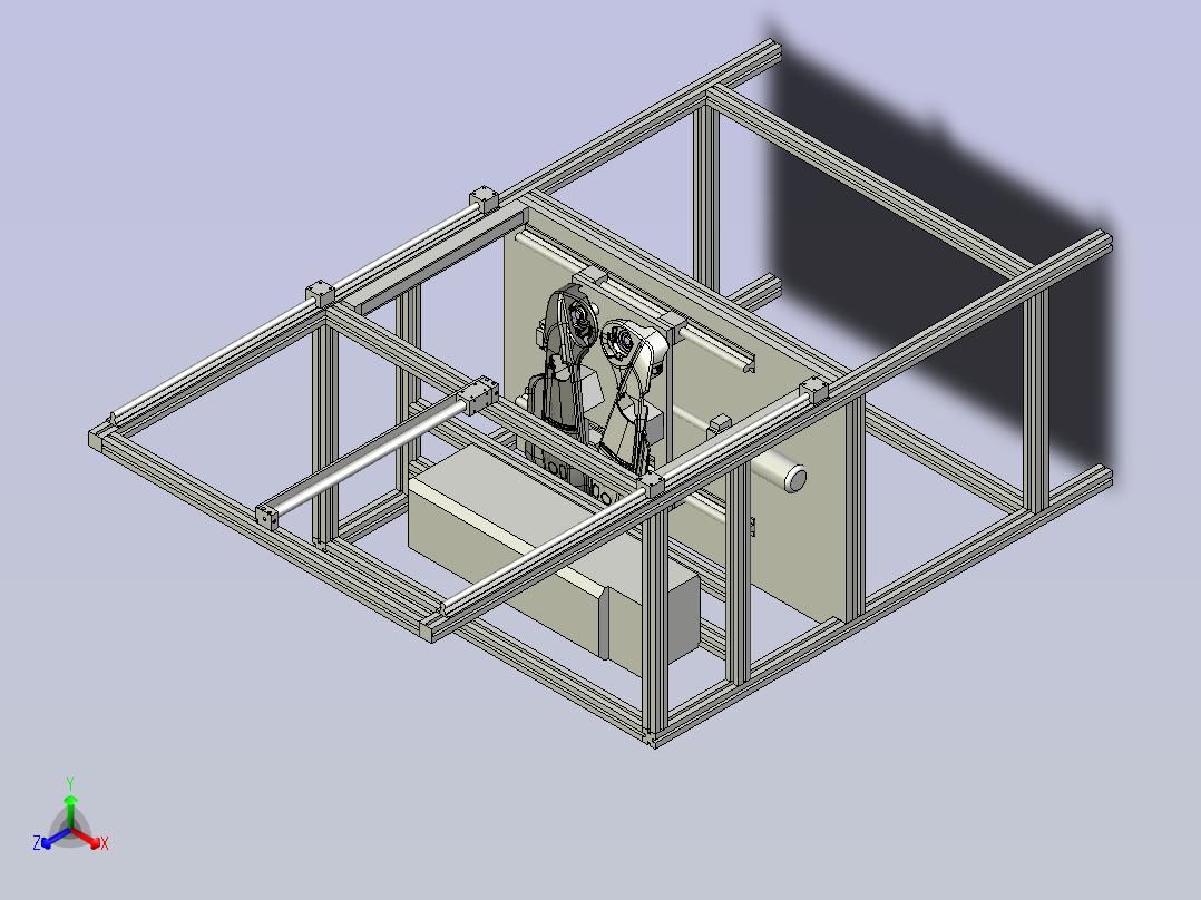激光切割机3D模型正等轴测图