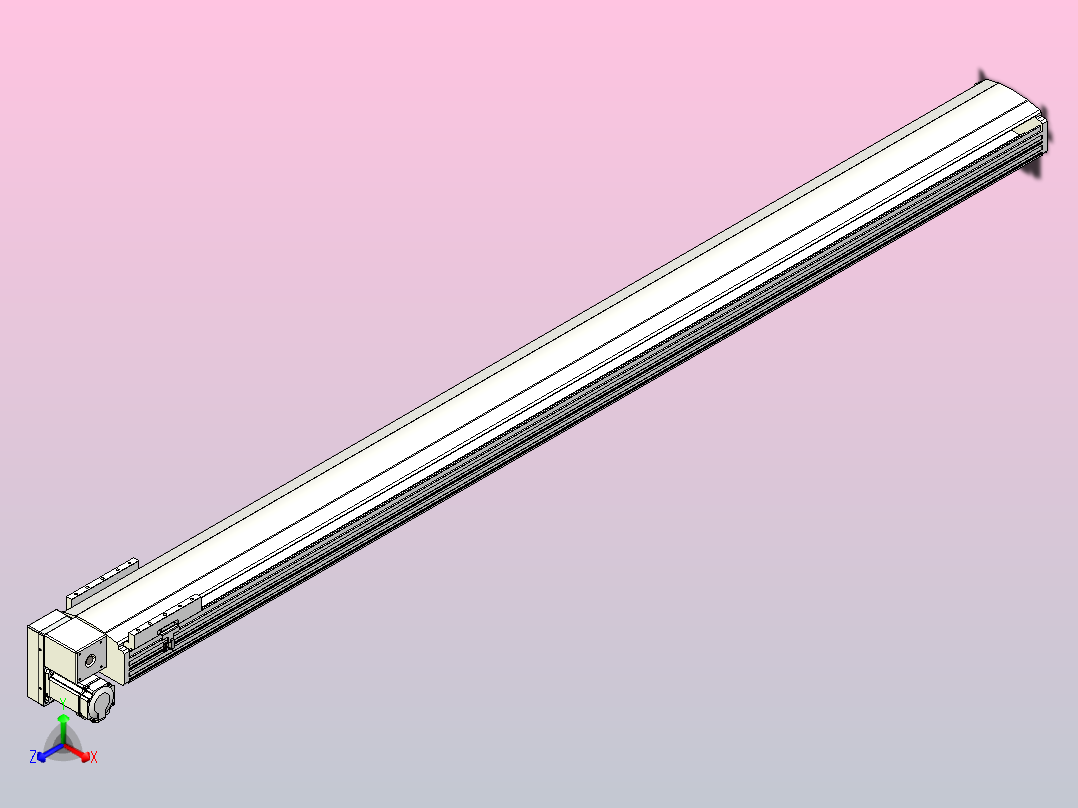皮带直线轴半封闭可选导轨TPA-HNB-202D-140-L2400-LP-C-P75-N3正等轴测图