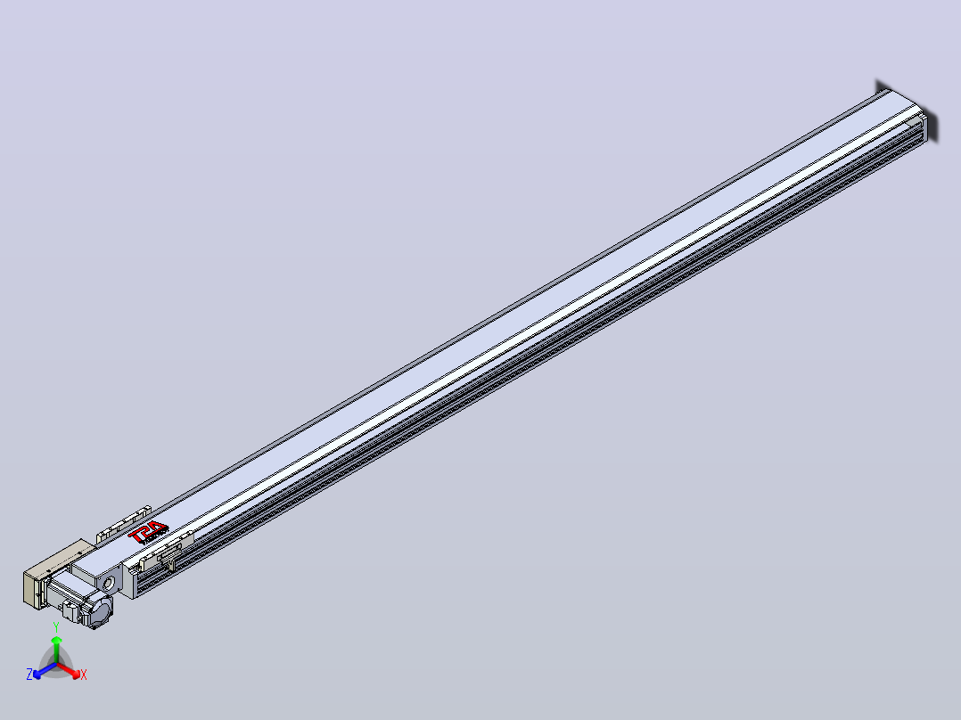 皮带直线轴半封闭可选导轨TPA-HNB-120D-110-L1800-ML-C-P40-N3正等轴测图
