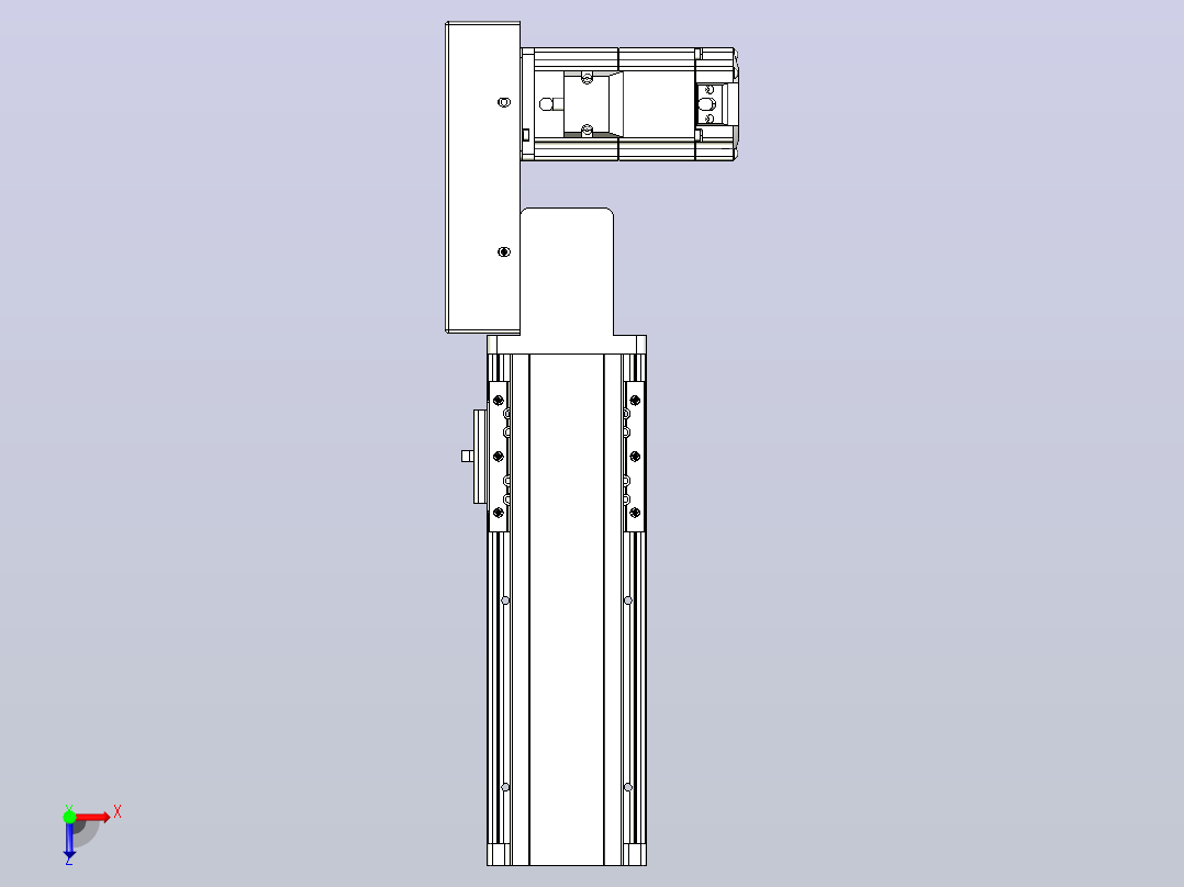 皮带直线轴半封闭可选导轨TPA-HNB-85D-90-L100-MR-Y-P20-N3俯视图