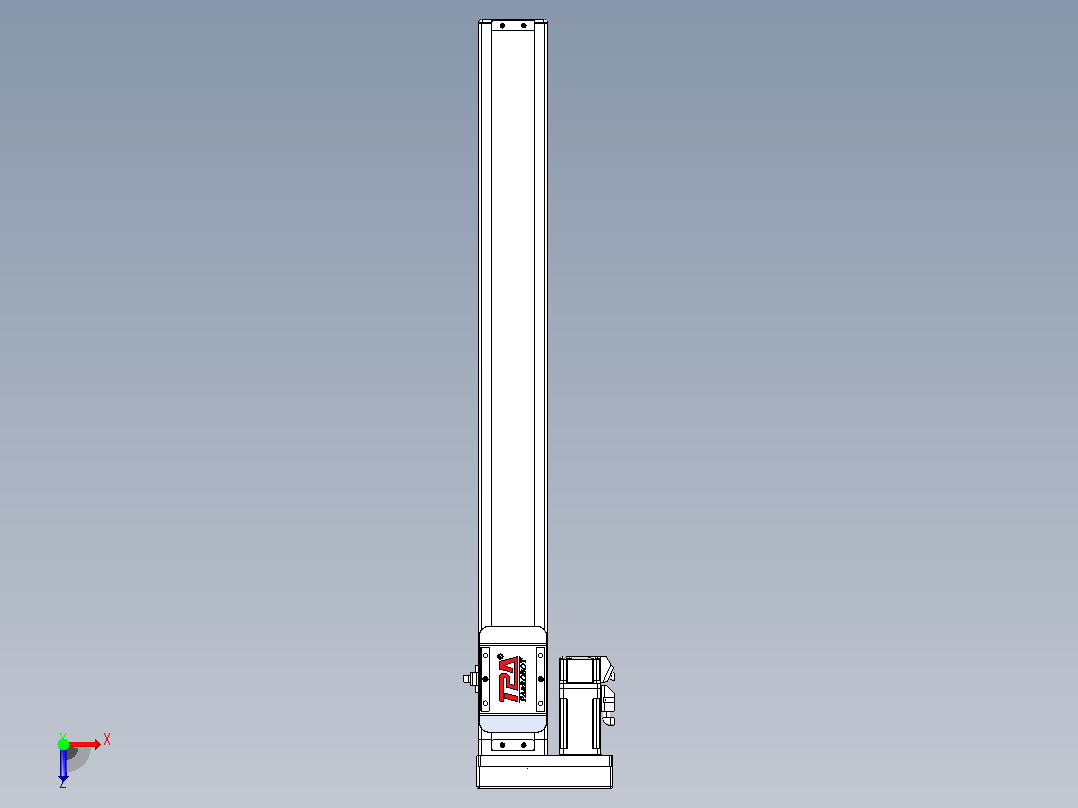 滚珠丝杠直线轴带导轨全封闭TPA-HCR-65S-1610C-L550-MR-C-P10-N3俯视图
