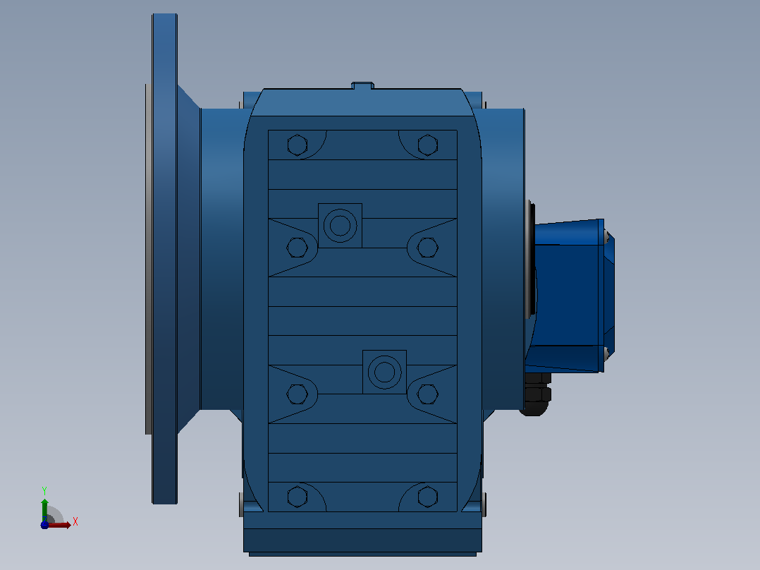 KAF87轴输入的螺旋锥齿轮减速机KAF87-YV2.2-4P-126.68-M1-0°-A前视图