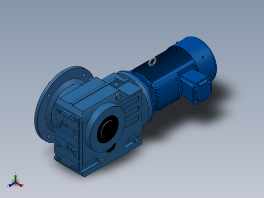 KAF87轴输入的螺旋锥齿轮减速机KAF87-YV2.2-4P-126.68-M1-0°-A正等轴测缩略图
