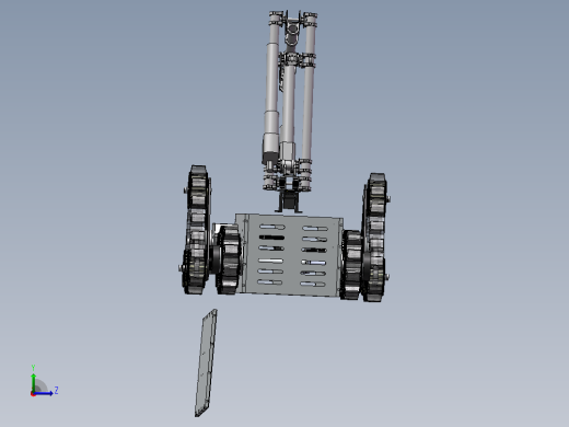 越障行走机-SW+CAD+论文说明书左视缩略图