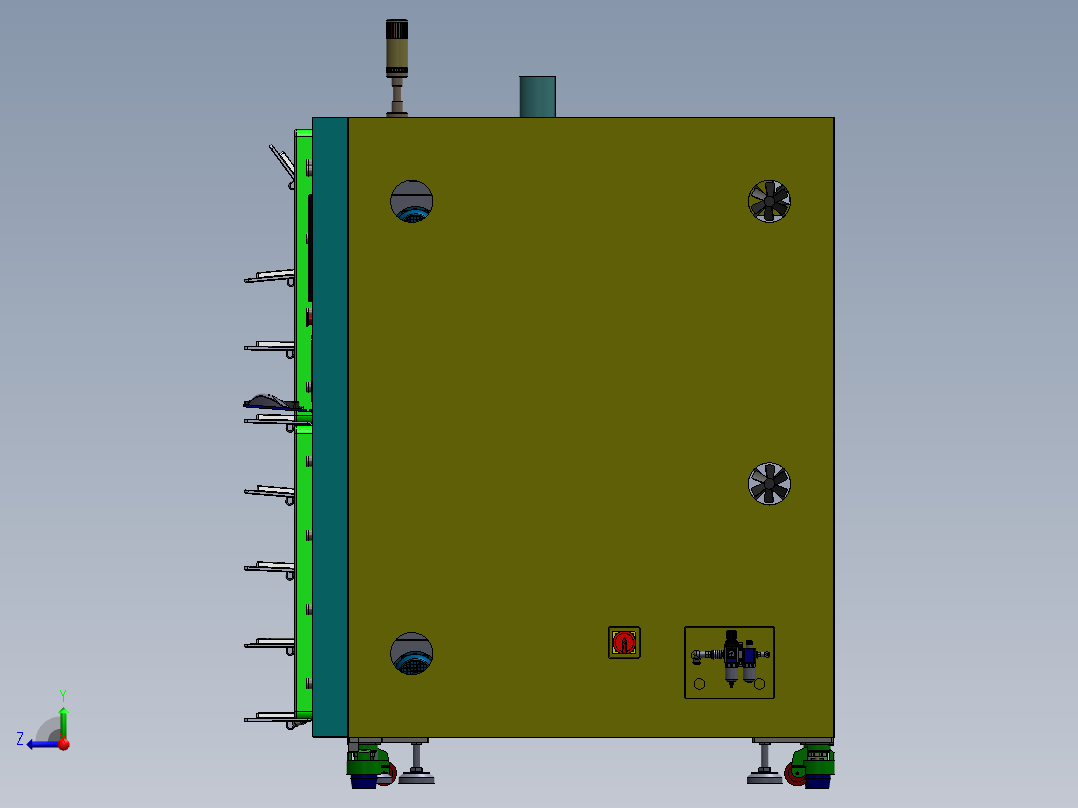 全自动烤箱设备sw2016右视图