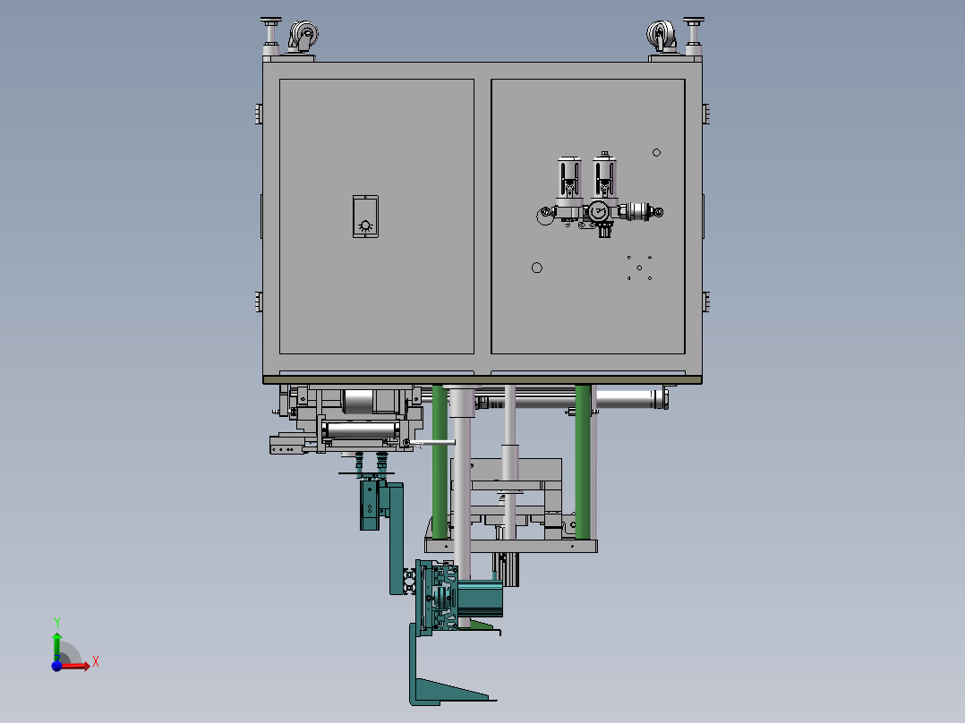 手机锂电池正压测漏机（sw17可编辑+工程图+BOM）前视图