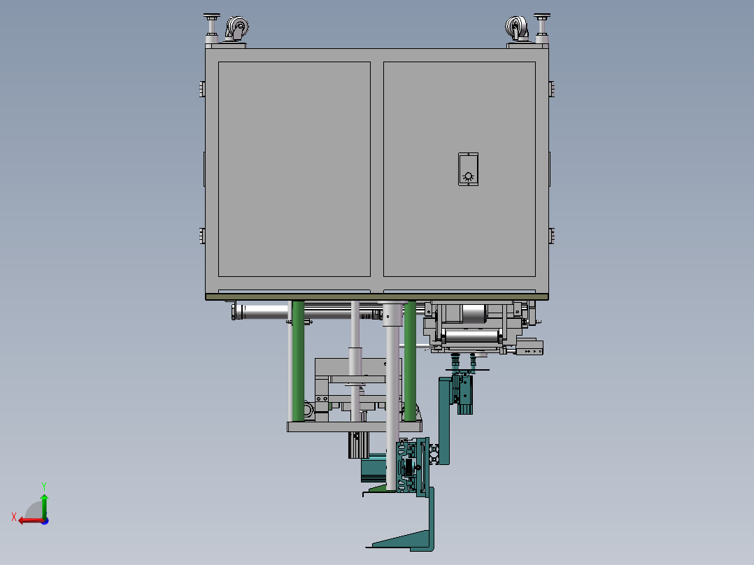 手机锂电池正压测漏机（sw17可编辑+工程图+BOM）后视图