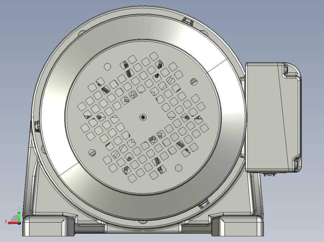 利明减速电机三维图3D模型后视图