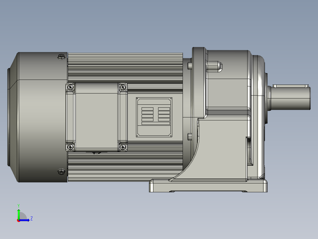 利明减速电机三维图3D模型左视图