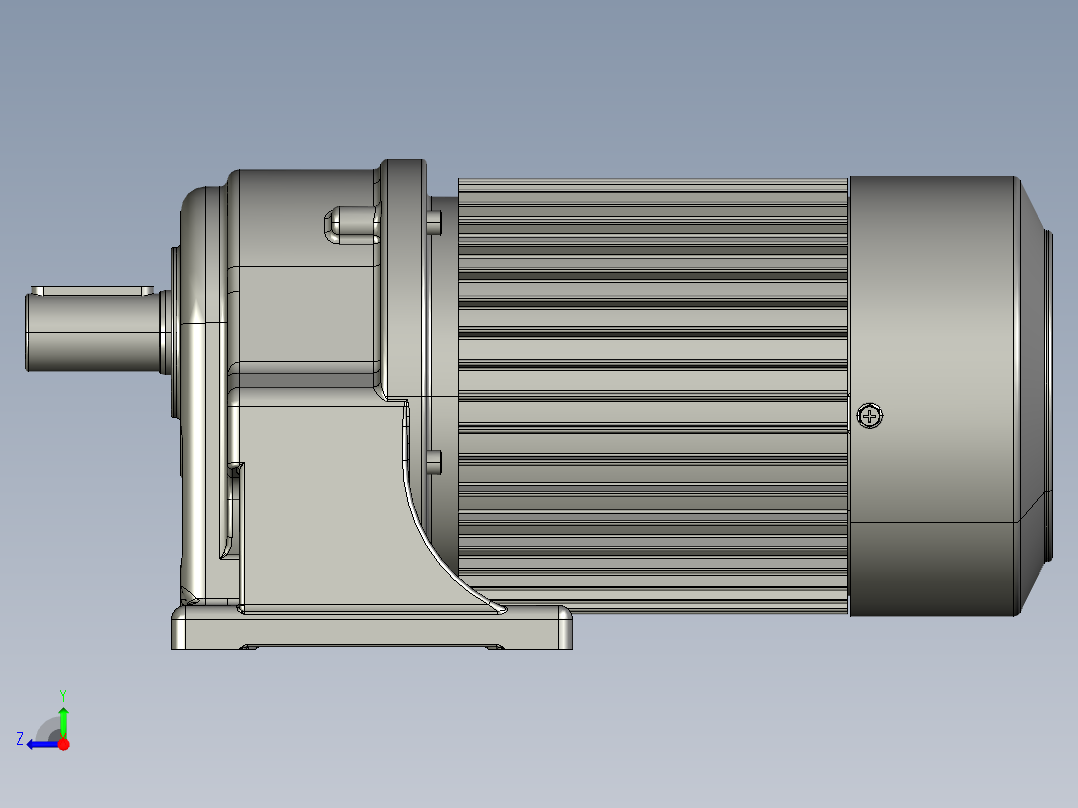 利明减速电机三维图3D模型右视图