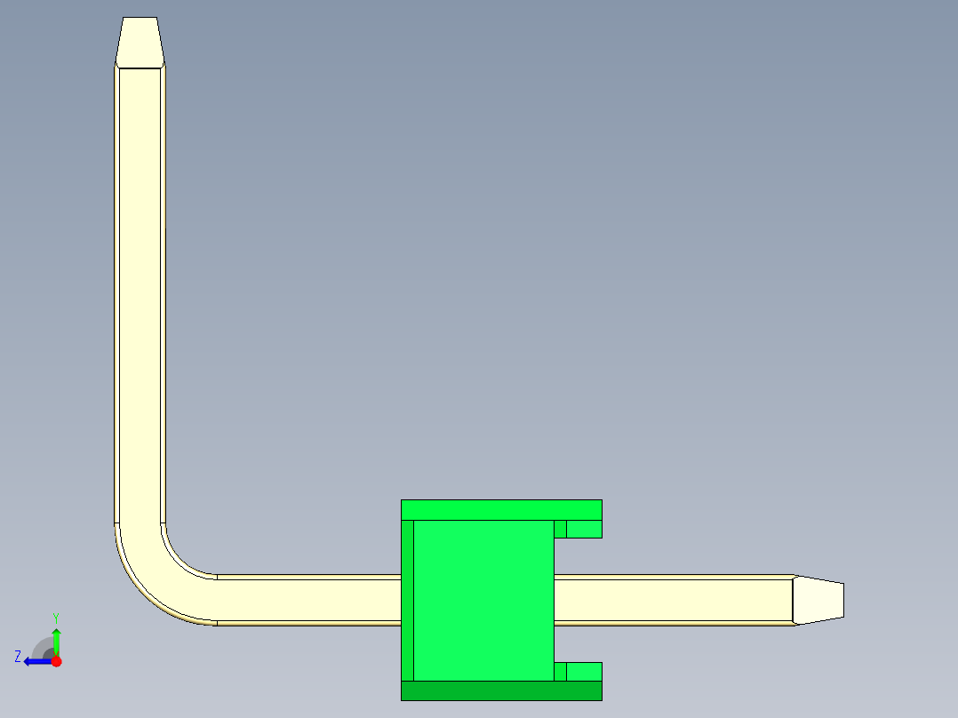 彩色公排针 100mil 2.54mm 系列-DS1022_green_04p_100mil_TypeU_rev1.0右视图