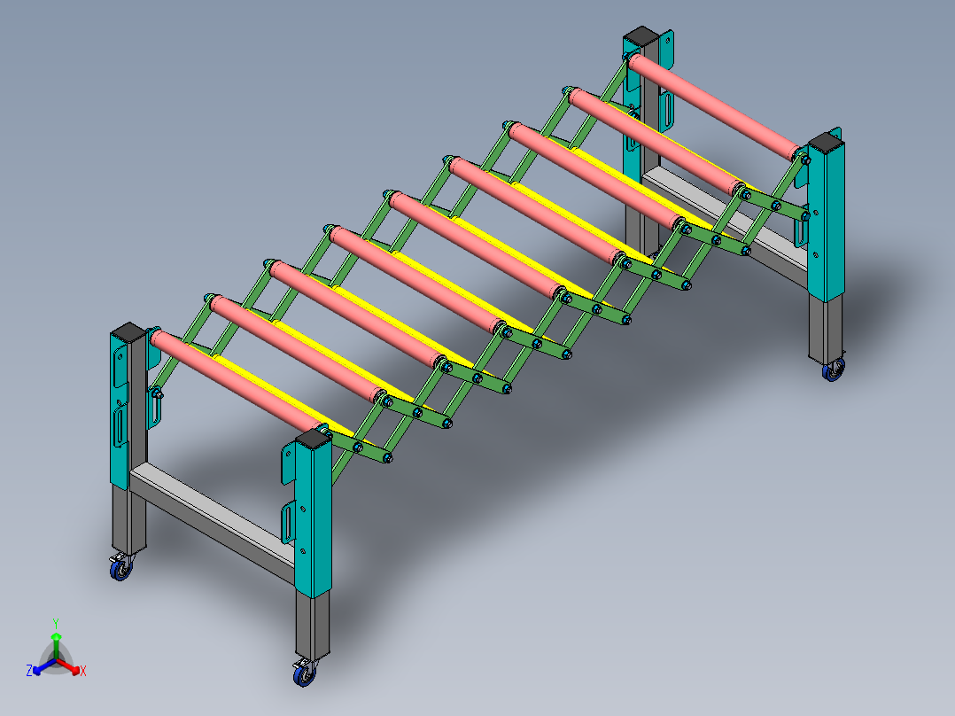 电动伸缩门正等轴测图