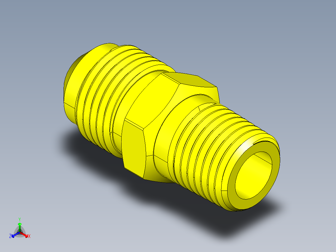喇叭形 45D 半接头连接器-FLARE 45D 3-8 Tube OD-5-8-18 x 1-4 NPT.STEP主视图
