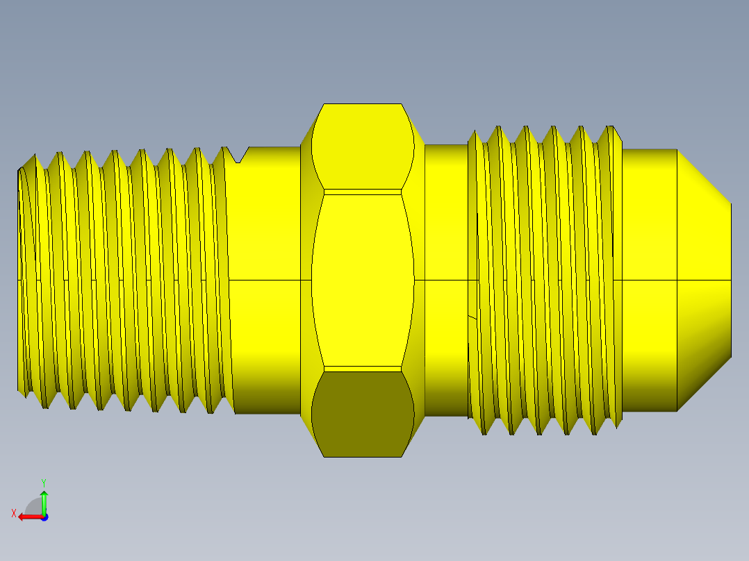 喇叭形 45D 半接头连接器-FLARE 45D 3-8 Tube OD-5-8-18 x 1-4 NPT.STEP后视图