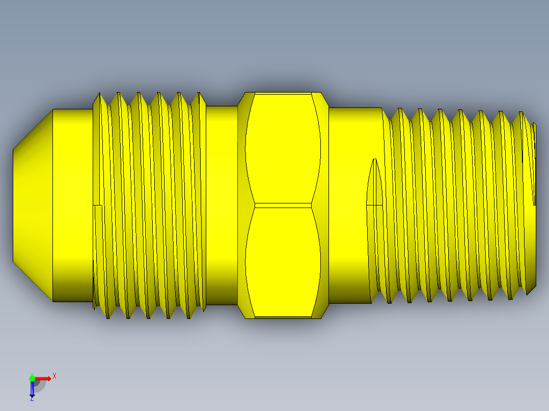 喇叭形 45D 半接头连接器-FLARE 45D 3-8 Tube OD-5-8-18 x 1-4 NPT.STEP俯视图