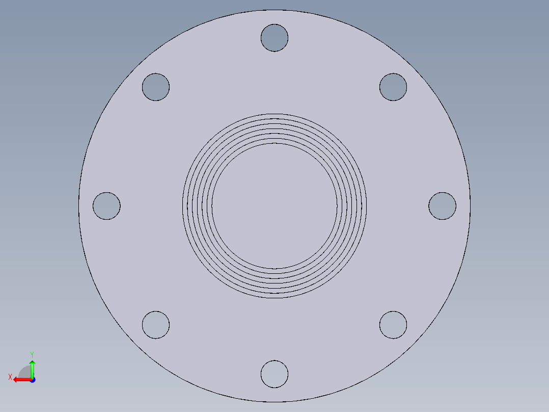 37FCV 盲法兰钻孔根据EN ISO DIN锯齿提高平垫片（垫片尺寸，看脸QHv）。钻孔：PN 10 16到DN 175；PN 10从DN 200后视图