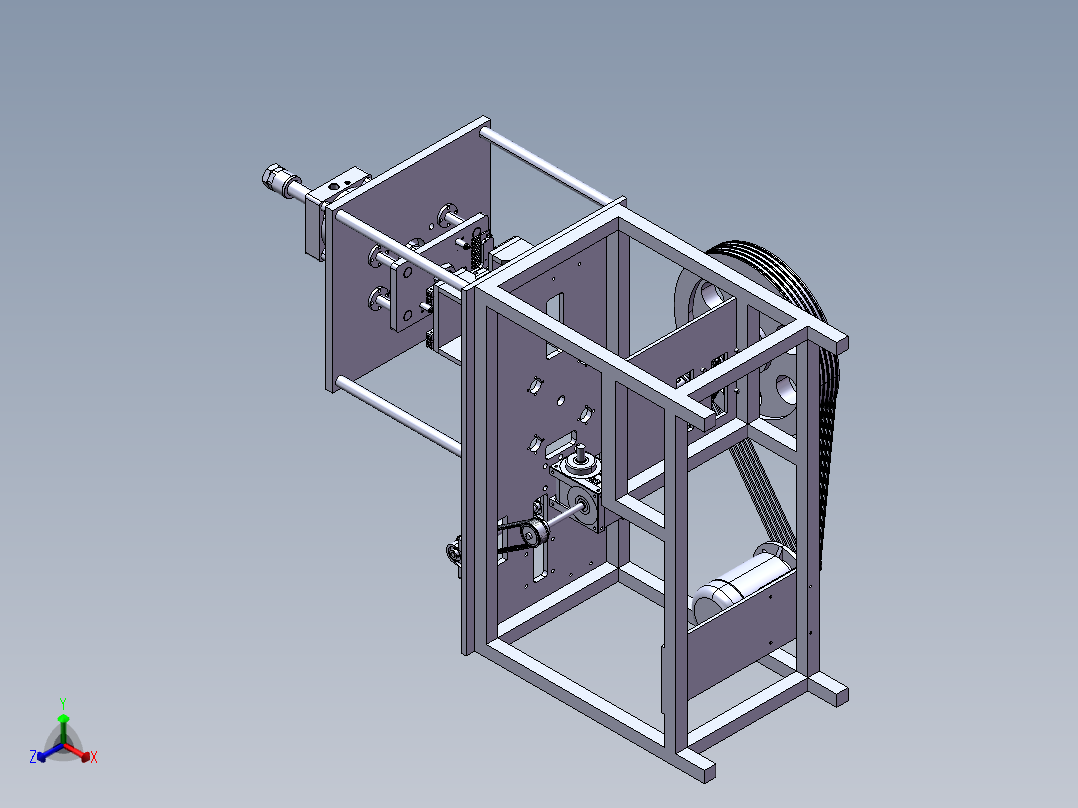 冷镦铆钉机正等轴测图