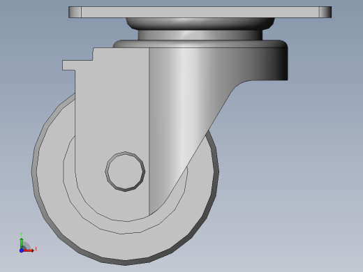 低重心中载型(180kg)单轮万向型脚轮[CAJ75-P]前视缩略图