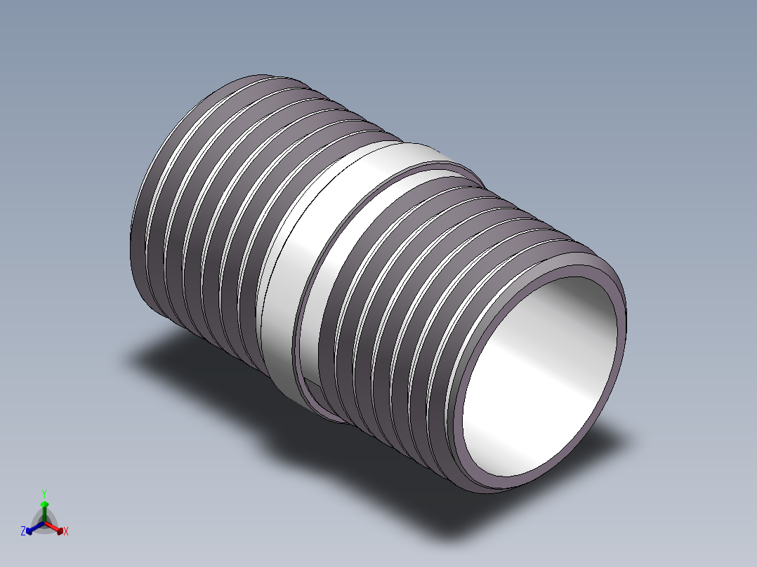 对丝-圆边等径 DN15正等轴测图