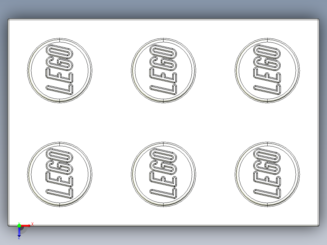 乐高套装 4421基本积木-300201 White Brick 2 x 3.STEP俯视图