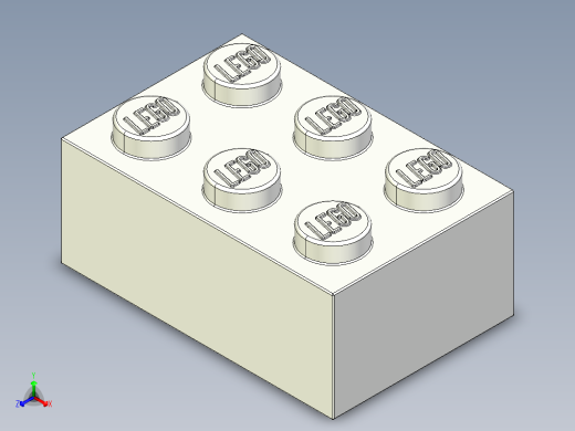 乐高套装 4421基本积木-300201 White Brick 2 x 3.STEP正等轴测缩略图