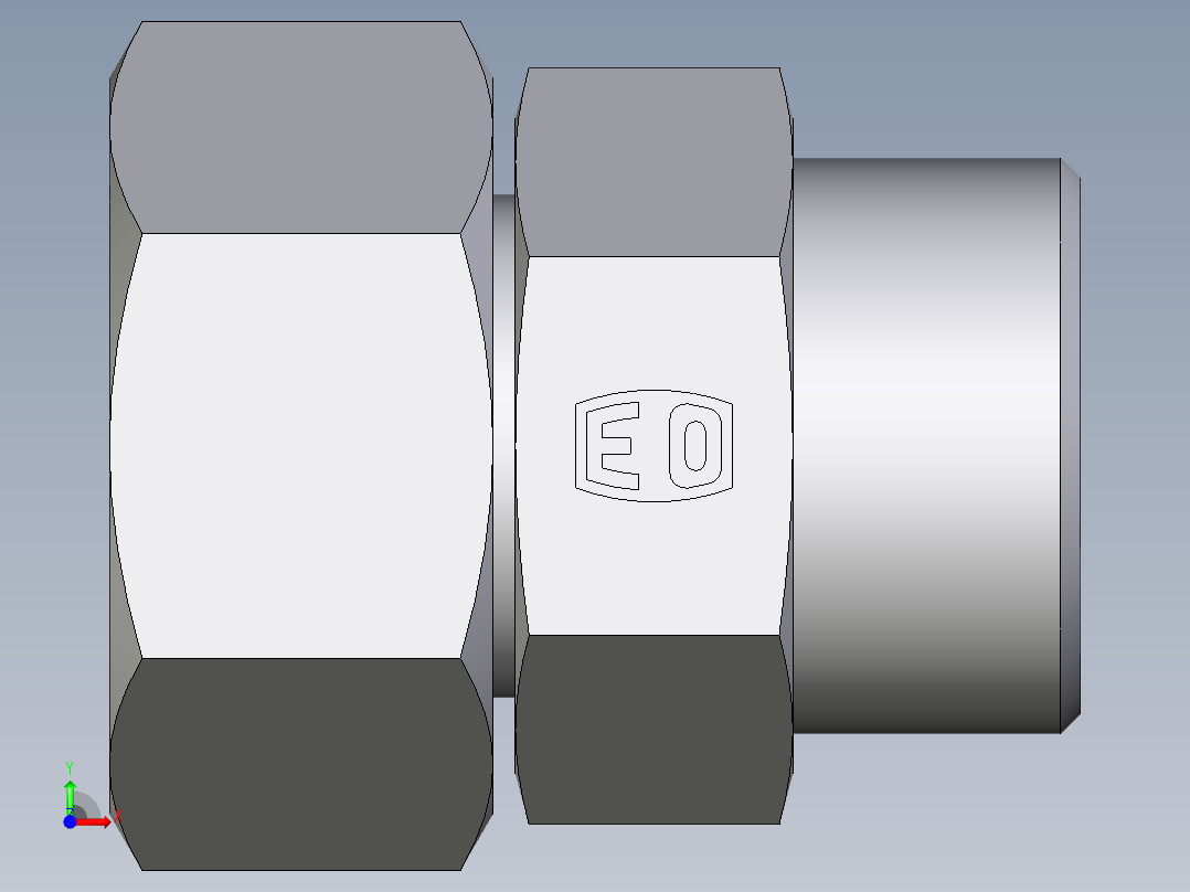 卡套式工业通用硬管接头EO_Distance_piece_adapter_DA25SOMDCF前视图