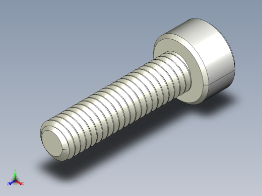 M4 x 0.7mm Thread 16mm LONG SOCKET HEAD CAP SCREW.IGS正等轴测缩略图