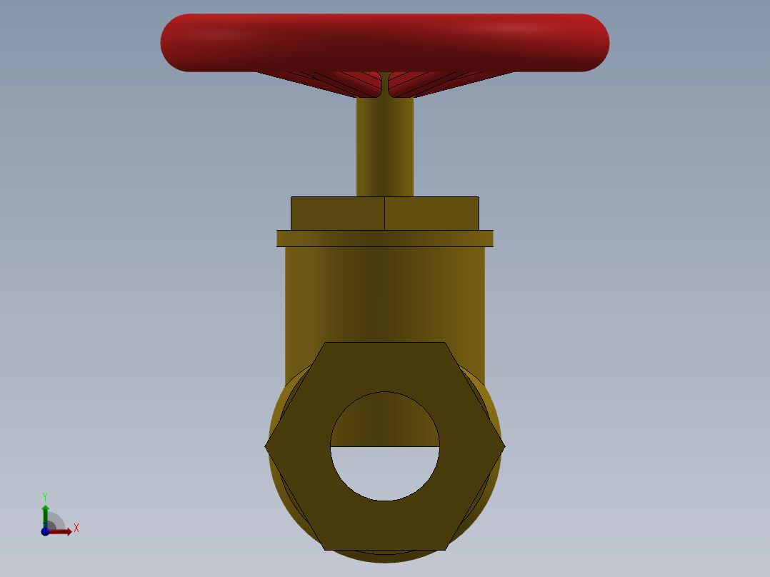 水管开关闸阀前视图