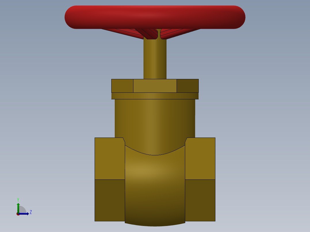 水管开关闸阀左视图