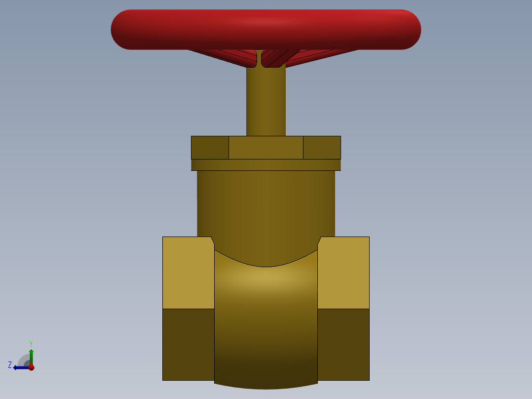 水管开关闸阀右视图