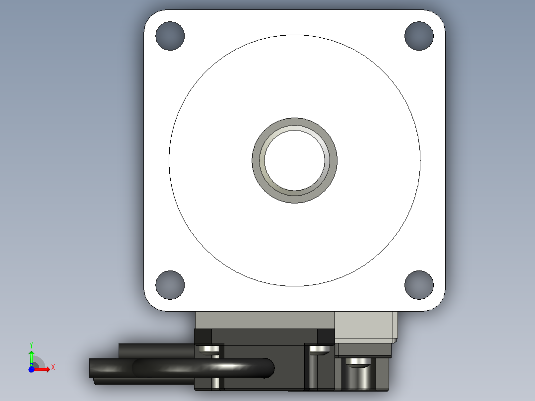带制动器的交流伺服电机前视图