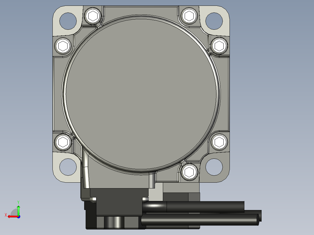 带制动器的交流伺服电机后视图