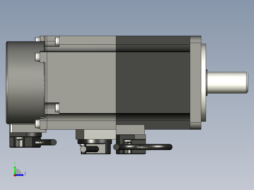 带制动器的交流伺服电机左视图