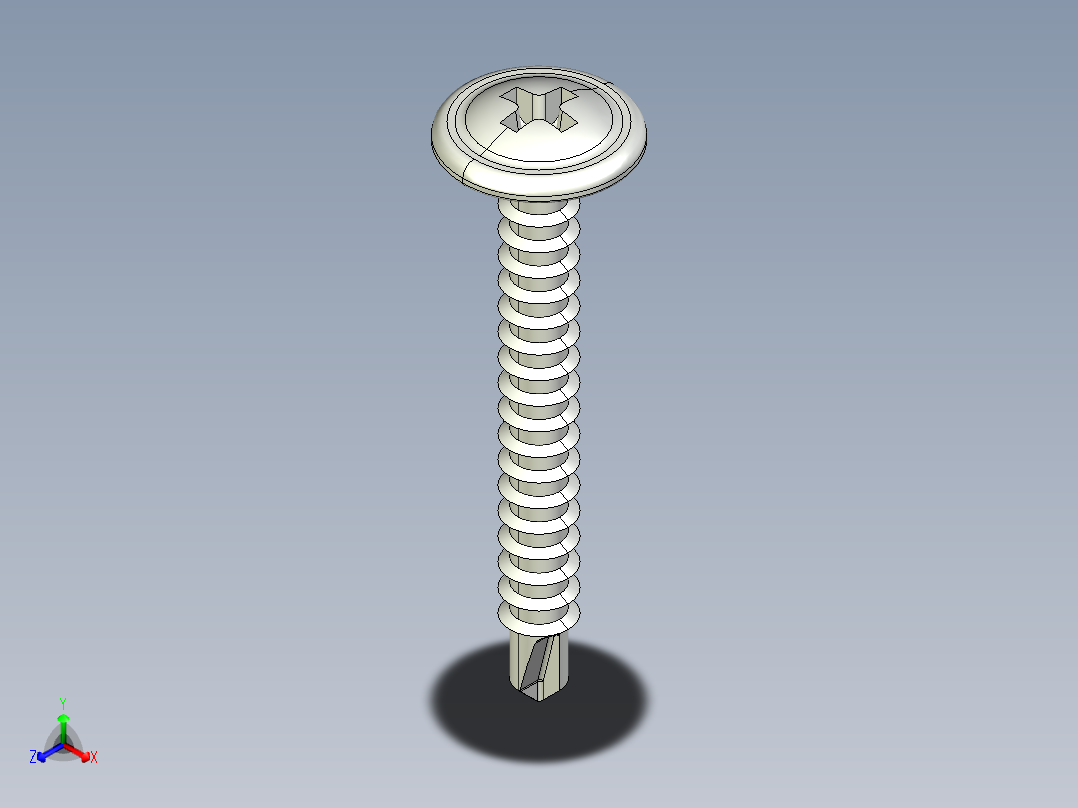紧固件-STEP Drill-Tip Saucer Screw-01主视图