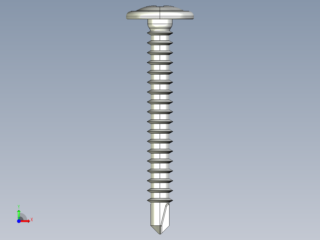 紧固件-STEP Drill-Tip Saucer Screw-01前视图