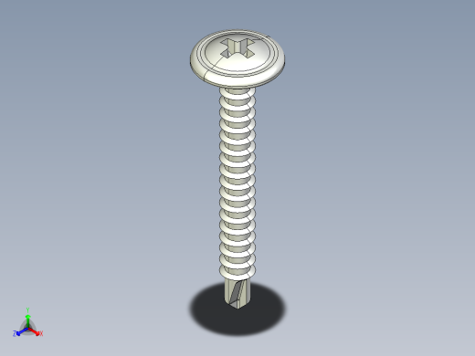 紧固件-STEP Drill-Tip Saucer Screw-01正等轴测缩略图