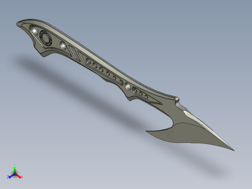 鱼叉刀正等轴测缩略图